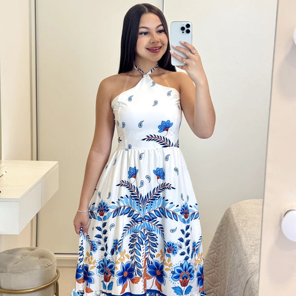 Vestido Longo Estampado Isabela