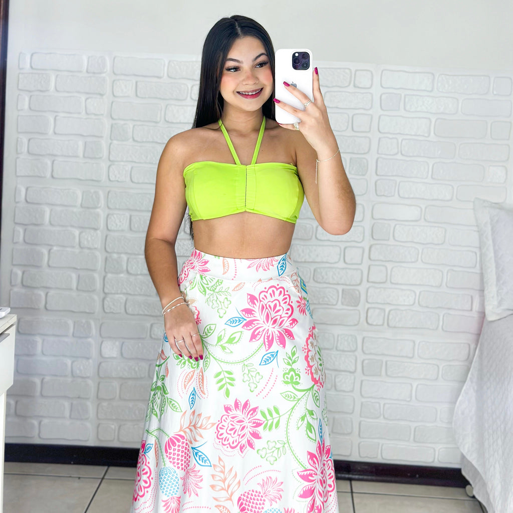 Conjunto Cropped + Saia Longa Summer - Alany Boutique
