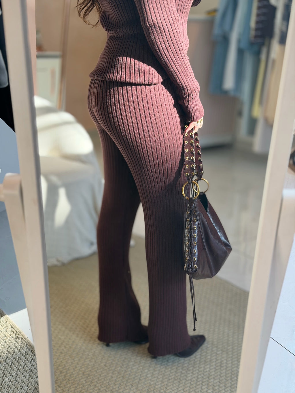 Conjunto Feminino Tricô Alana - Chocolate - Alany Boutique