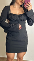 Vestido Feminino Manga Longa Sandy - Preto - Alany Boutique