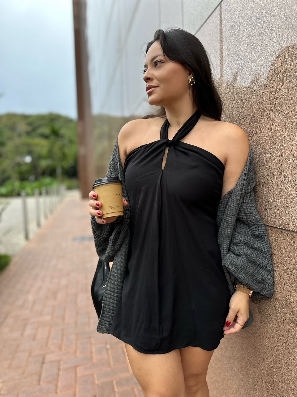 Vestido Curto Feminino Leblon - Preto - Alany Boutique