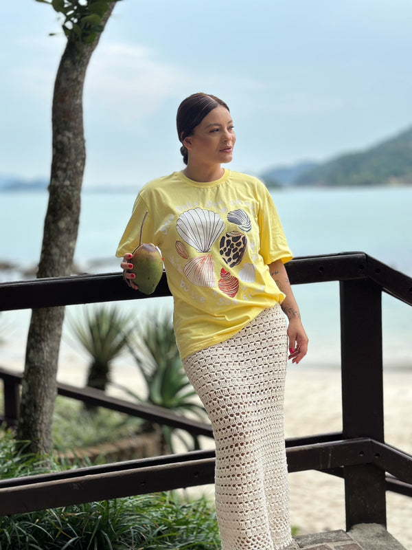 T-shirt Feminina Boyfriend Sea Amarela