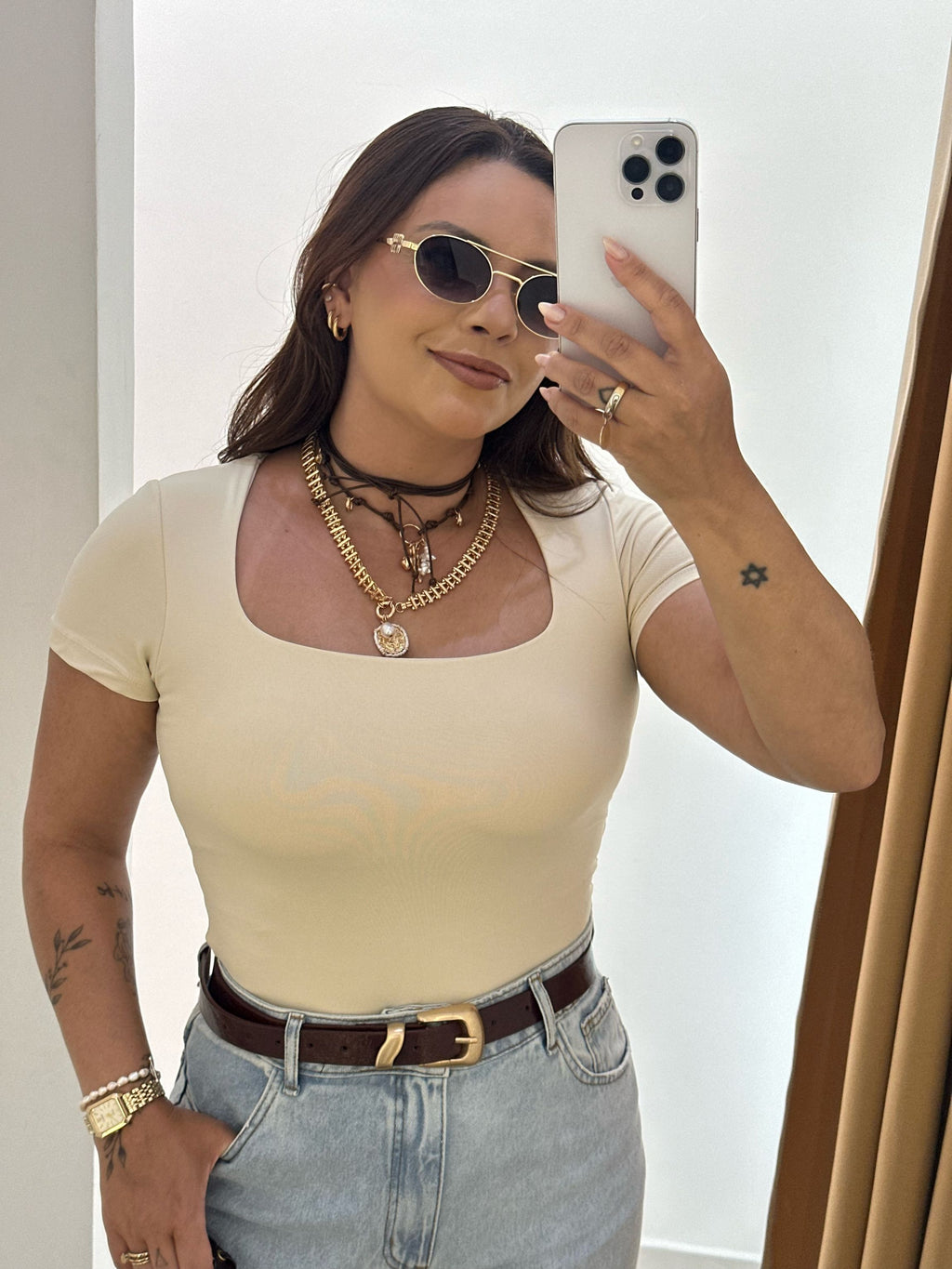 Blusa Feminina Tayla - Areia - Alany Boutique
