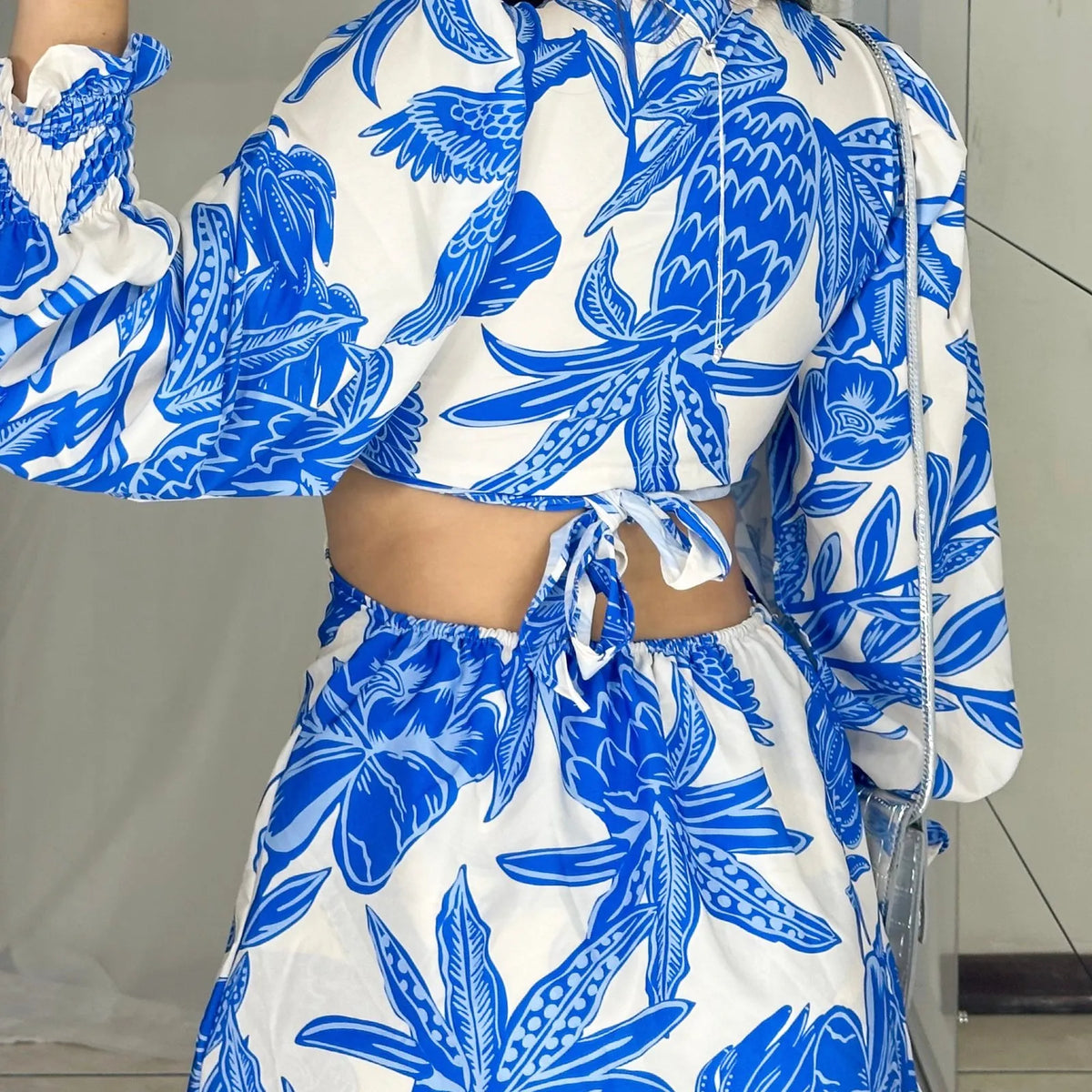 Macaquinho Encanto Manga Longa Azul - Alany Boutique