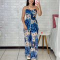 Macacão Longo Tule Azul - Alany Boutique